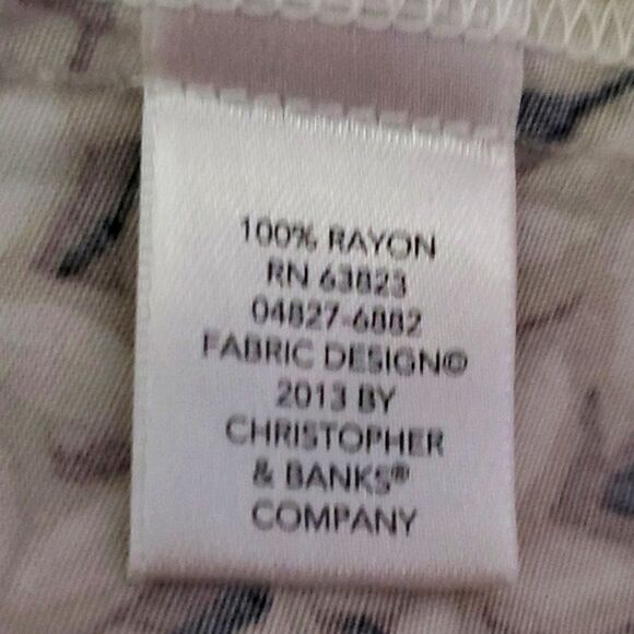 Christopher & Banks Tan Boho Botanical Leaves A-line Flare Fall Midi Skirt 14 - Picture 5 of 5